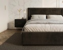 Łóżko tapicerowane NOBILE 180x200 SZTRUKS Czarny stelaż metalowy