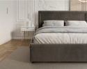 Łóżko tapicerowane NOBILE 180x200 SZTRUKS Grafit stelaż metalowy