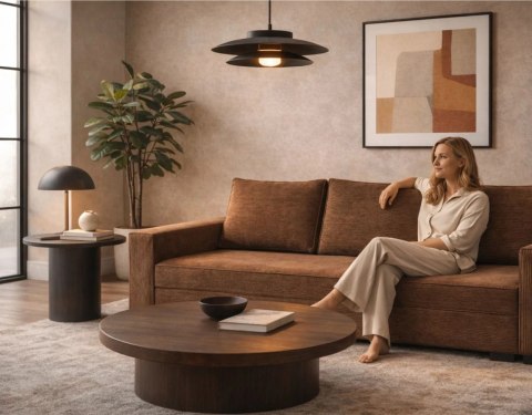 Sofa ELANO rozkładana, z poduszkami, tkanina: sztruks - 234x92 - SZTRUKS - Pudrowy róż