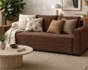 Sofa ELANO rozkładana, z poduszkami, tkanina: sztruks - 234x92 - SZTRUKS - Pudrowy róż