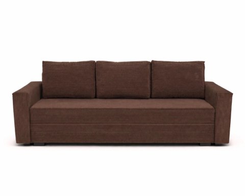 Sofa ELANO rozkładana, z poduszkami, tkanina: sztruks - 234x92 - SZTRUKS - Pudrowy róż