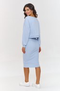 Sukienka Komplet Model A10 Błękit - Makadamia Makadamia