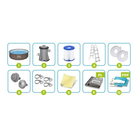 Basen ogrodowy stelażowy 366 x 100 cm 10w1 Bestway 56709