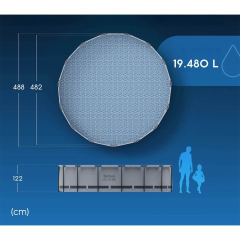 Basen ogrodowy stelażowy 488 x 122 cm 12w1 Bestway 5612Z