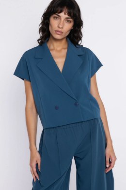 Dwurzędowy krótki żakiet Z96 Teal Lazur - Nife Nife