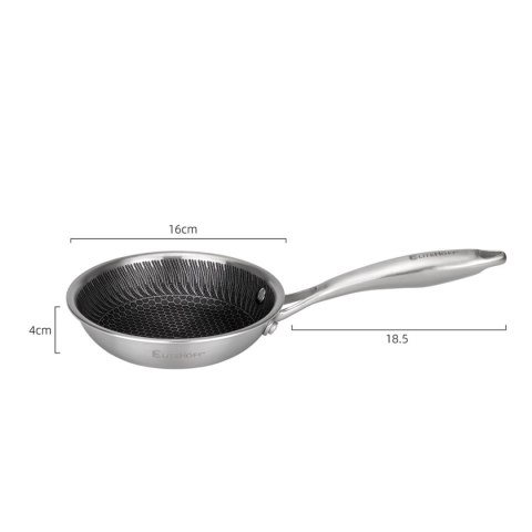 PATELNIA STALOWA 16cm Z POWŁOKĄ PLASTER MIODU E-7543