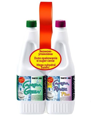 Płyny do toalet ZESTAW 2 x 1,5L Camp Green i Campa Rinse Plus Thetford