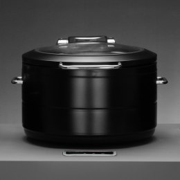 Podgrzewacz indukcyjny okrągły ze szklaną pokrywą De Luxe Black, 9l