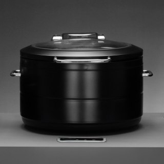 Podgrzewacz indukcyjny okrągły ze szklaną pokrywą De Luxe Black, 9l