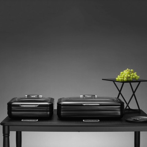 Podgrzewacz indukcyjny okrągły ze szklaną pokrywą De Luxe Black, 9l