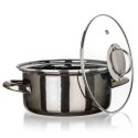 GARNEK EMALIOWANY 22cm 3,7L Z POKRYWĄ BANQUET METALLIC BLACK