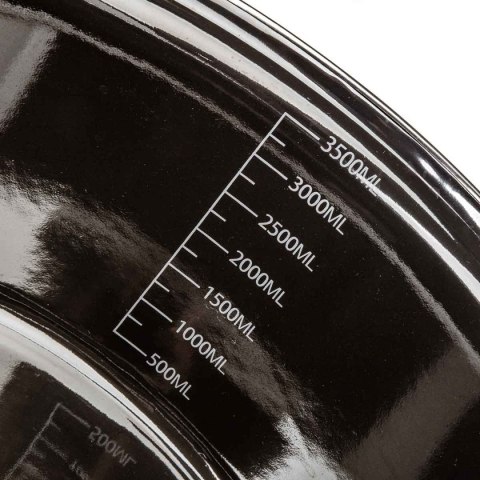 GARNEK EMALIOWANY 24cm 3,7L Z POKRYWĄ BANQUET METALLIC BLACK