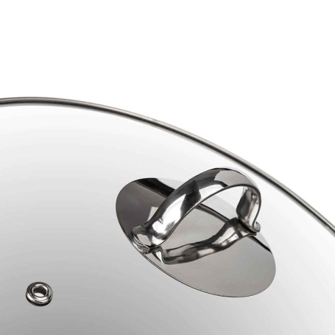 GARNEK EMALIOWANY 24cm 3,7L Z POKRYWĄ BANQUET METALLIC BLACK