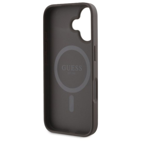 Guess Peony Script MagSafe - Etui iPhone 16 (brązowy)