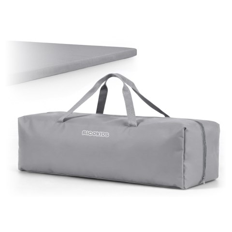 Łóżeczko turystyczne + materac + torba 123,5 x 64 x 76 cm RK-240 jasno szare