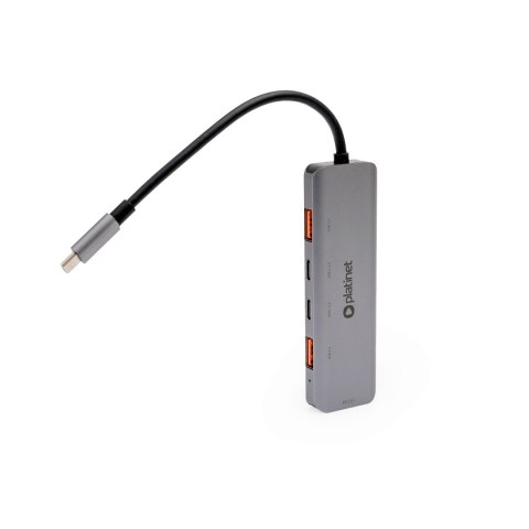 PLATINET MEDIA HUB USB-C TO 2X USB-A 3.2 GEN2 + 2X USB-C 3.2 GEN2 + USB-C PD 100W 5IN1 ALUMINIUM [46237]
