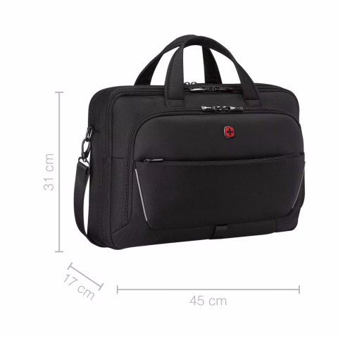 WENGER LAPTOP BRIEFCASE ICONS BUSINESS METEOR BRIEF 16-17" BLACK 653498