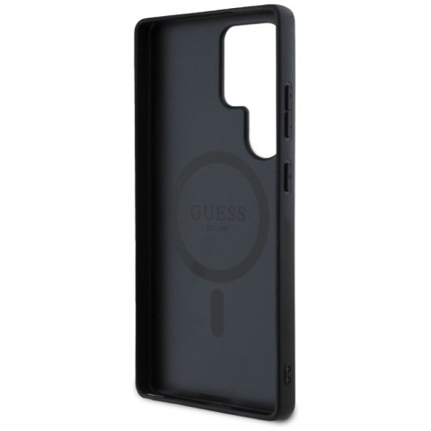 Guess 4G Round Patch Classic Logo MagSafe - Etui do Samsung Galaxy S25 Ultra (różowy)