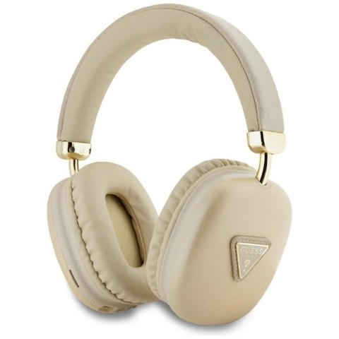 Guess Metallic Triangle Logo - Bezprzewodowe słuchawki nauszne Bluetooth V5.3 (złoty)