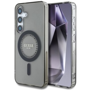 Guess Rhinestones Printed Classic Logo MagSafe - Etui do Samsung Galaxy S25 (czarny)