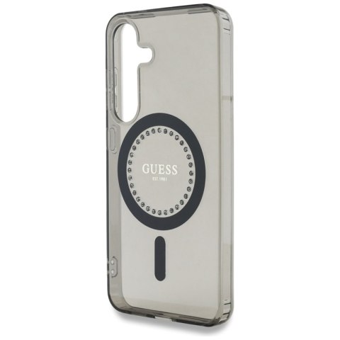 Guess Rhinestones Printed Classic Logo MagSafe - Etui do Samsung Galaxy S25 (czarny)