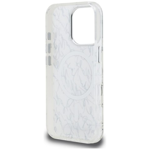 Karl Lagerfeld IML Karl Script Pattern MagSafe - Etui iPhone 16 Pro (biały)