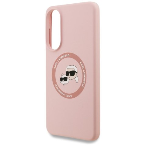 Karl Lagerfeld Silicone Double Heads And Circle MagSafe - Etui Samsung Galaxy S25 Edge (różowy)
