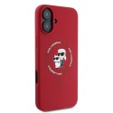 Karl Lagerfeld Silicone Karl & Choupette Ring MagSafe - Etui iPhone 16 (czerwony)