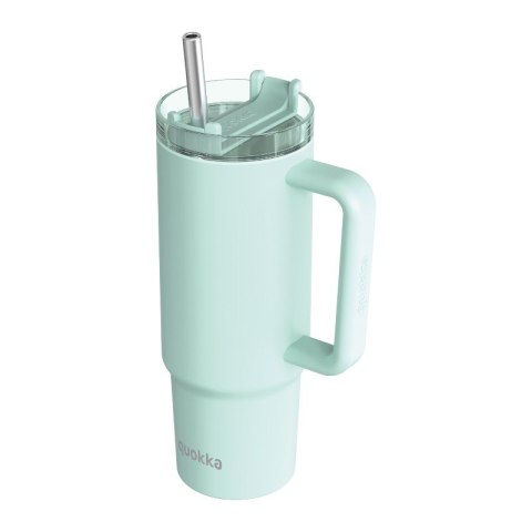 Quokka Stream - Kubek termiczny ze stali nierdzewnej 950 ml ze słomką (Turquoise)