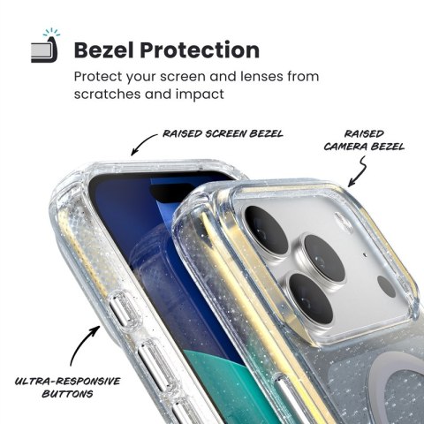 Speck Presidio Lux MagSafe - Etui iPhone 17 Pro Max (Hyper Mirror Glitter / Silver Metallic)