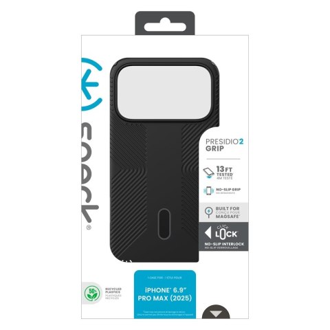 Speck Presidio2 Grip ClickLock & MagSafe - etui na iPhone'a 17 Pro Max (czarne / szare / białe)