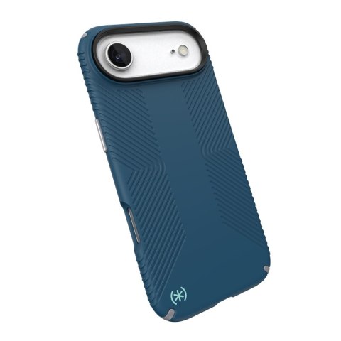 Speck Presidio2 Grip MagSafe - Etui iPhone Air (Deep Sea / Silver Metallic / Spell Blue)