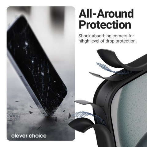 Crong Hybrid Frost MAG Cover - Etui MagSafe iPhone 17 (czarny)