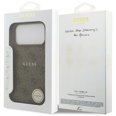 Guess 4G Ring Classic Logo MagSafe - Etui iPhone 17 Pro Max (brązowy)