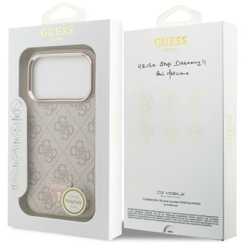 Guess 4G Triangle Logo MagSafe - Etui iPhone 17 Pro (różowy)