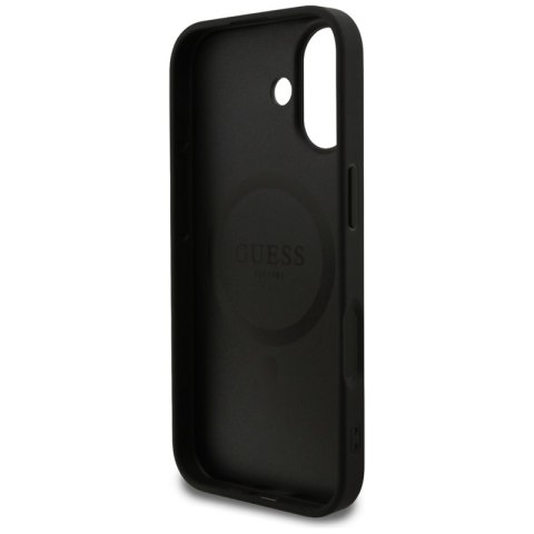 Guess Grained Ring MagSafe - Etui iPhone 17 (czarny)
