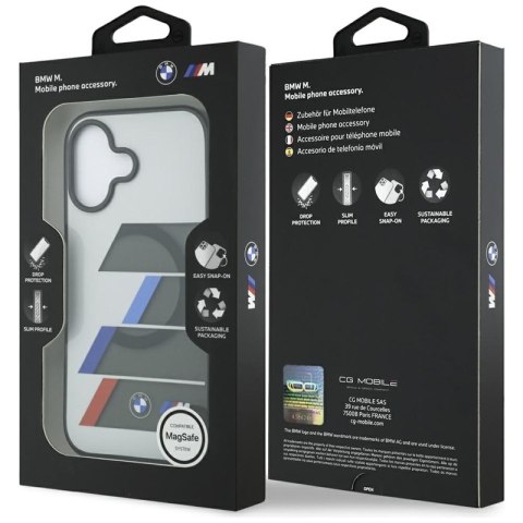 BMW M IML Metal Buttons Tricolor Lines MagSafe - Etui iPhone 17 (antracyt)
