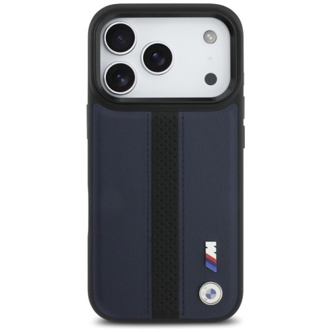 BMW M Perforated Stripe Logo MagSafe - Etui iPhone 17 Pro (granatowy)