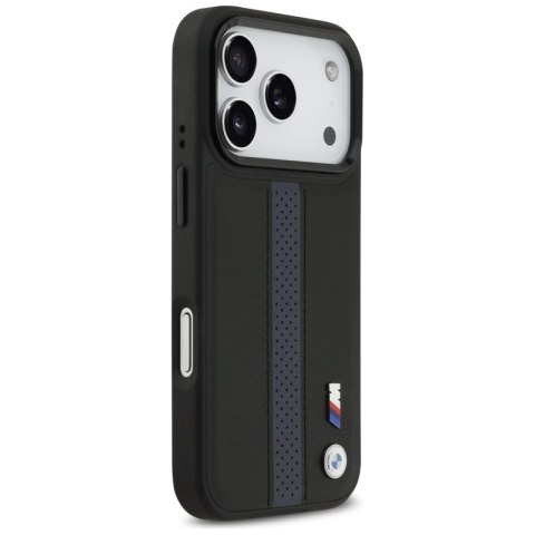 BMW M Perforated Stripe Logo MagSafe - Etui iPhone 17 Pro (niebieski)