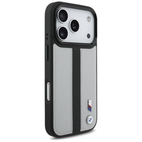 BMW M Perforated Stripe Logo MagSafe - Etui iPhone 17 Pro (szary)