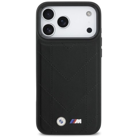 BMW M Quilted Logo MagSafe - Etui iPhone 17 Pro Max (czarny)