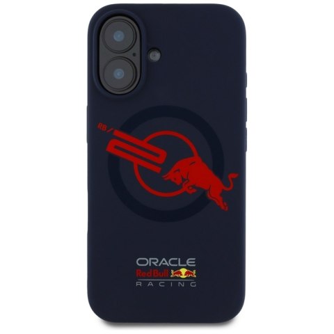 Red Bull HC Silicone Logo Red Lining MagSafe - Etui iPhone 16 (granatowy)
