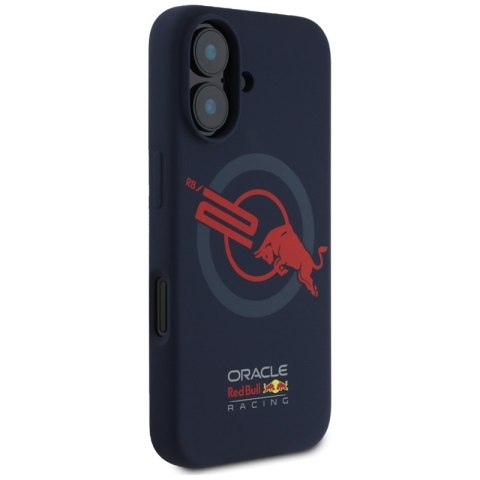Red Bull HC Silicone Logo Red Lining MagSafe - Etui iPhone 16 (granatowy)
