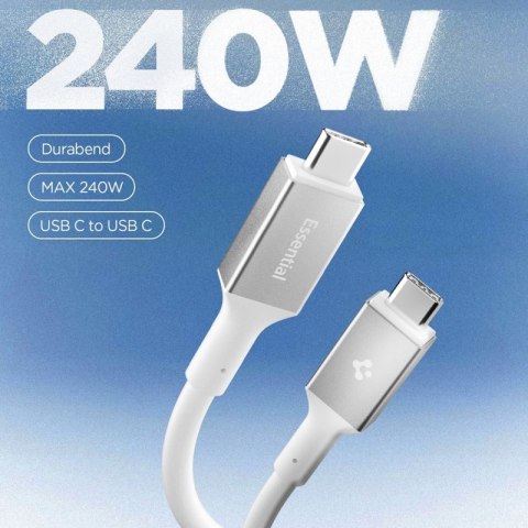 Spigen EB24012CC Essential - Kabel USB-C do USB-C PD 240W 1.2m (Biały)