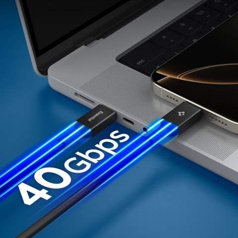 Spigen EB24012CC Essential - Kabel USB-C do USB-C PD 240W 1.2m (Czarny)