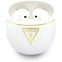 Guess Gold Line Triangle - Słuchawki Bluetooth TWS + etui ładujące (biały)