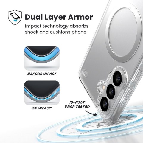 Speck Presidio Perfect-Clear Magnet - Etui Samsung Galaxy S26+ MagSafe (Clear/Clear/Silver)