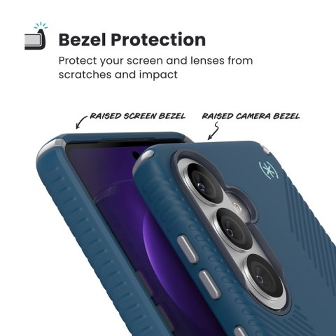 Speck Presidio2 Grip Magnet - Etui Samsung Galaxy S26 MagSafe (Deep Sea/Silver Metallic/Spell Blue)