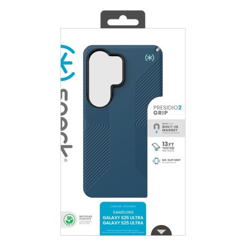 Speck Presidio2 Grip Magnet - Etui Samsung Galaxy S26 Ultra MagSafe (Deep Sea/Silver Metallic/Spell Blue)