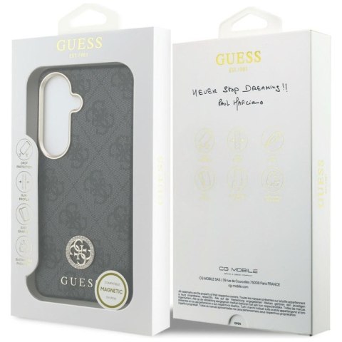 Guess 4G Rhinestone Round Logo MagSafe - Etui Samsung Galaxy S26 (czarny)
